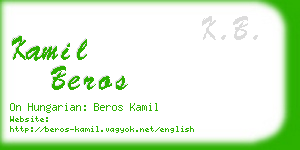 kamil beros business card